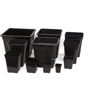 Maceta cuadrada negra (7 x 7 x 8 cm) (112 u) (0.23 l)