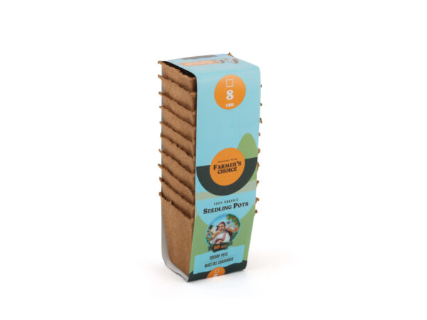 Seedling pot cuadrada 8 x 8 cm (10 u) farmer's choice