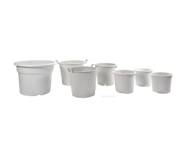 Maceta redonda blanca (25 cm) (10 l)