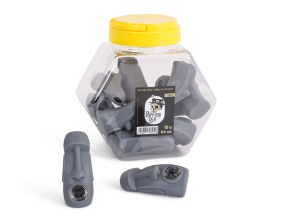 Pipas silicona moais 8,8cm (display 15 un) poppins lab