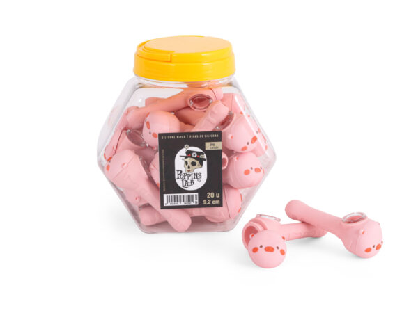 Pipas silicona cerdo 9,2cm (display 20 un) poppins lab