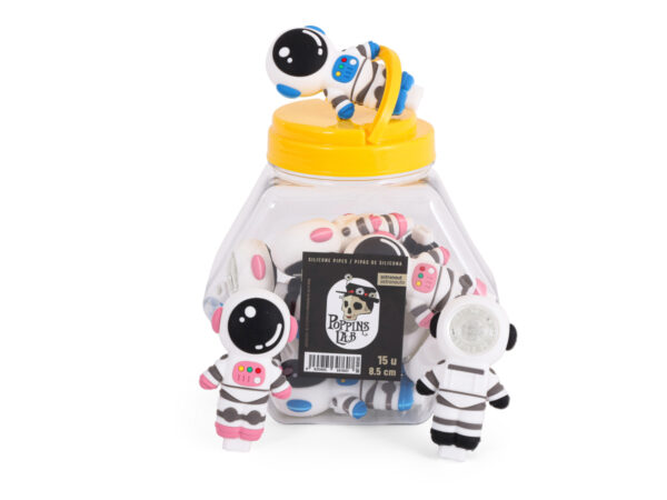 Pipas astronauta silicona 8,5cm (display 15 un) poppins lab