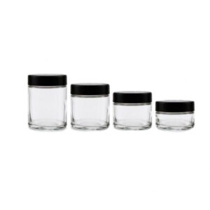 Bote de cristal 30ml child proof clear - plastic lid (moq 10 cartons)