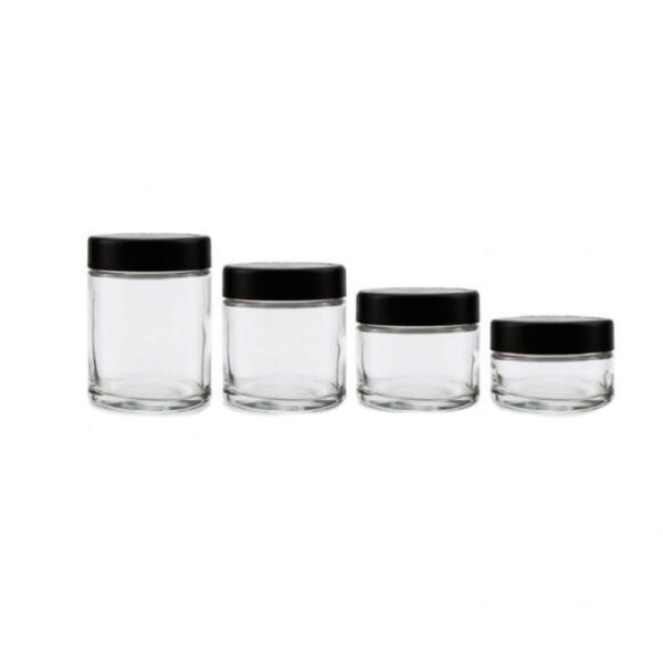 Bote de cristal 30ml child proof clear - plastic lid (moq 10 cartons)